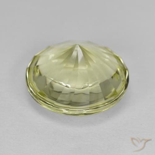 Cuarzo Amarillo verdoso natural de 5.32 ct, Redondo, Transparente