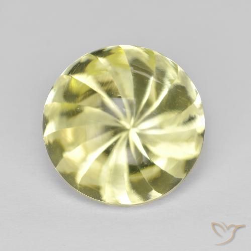 6.10ct Natural Amarillo limón Cuarzo, Redondo, Transparente
