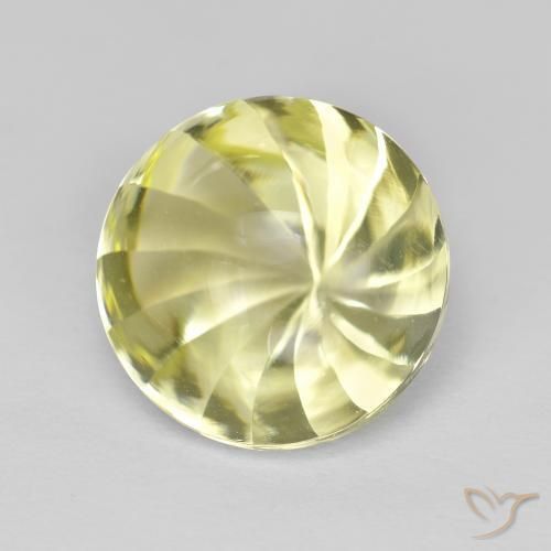 Cuarzo Amarillo limón natural de 6.10 ct, Redondo, Transparente