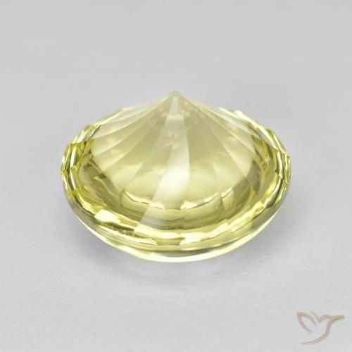 Cuarzo Amarillo limón natural de 6.10 ct, Redondo, Transparente