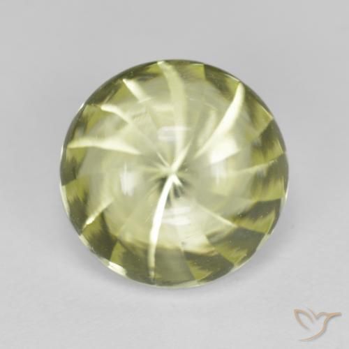 6.20ct Natural Verde amarillo Cuarzo, Redondo, Transparente