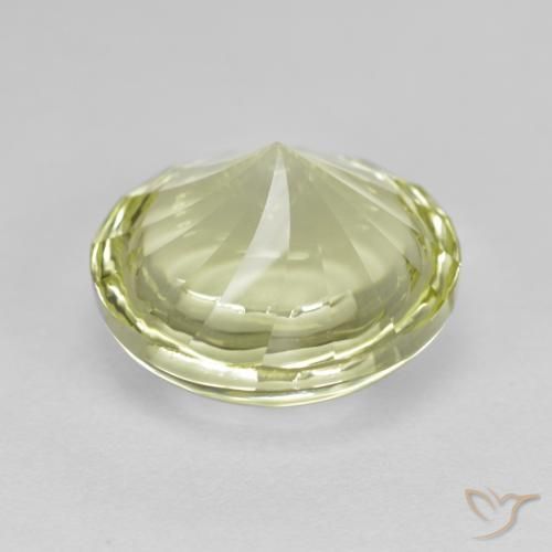 Cuarzo Verde amarillo natural de 6.20 ct, Redondo, Transparente