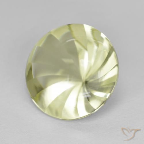 Cuarzo Amarillo medio natural de 5.59 ct, Redondo, Transparente