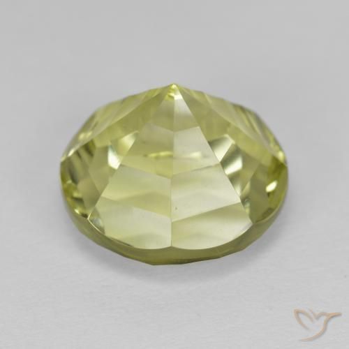 Cuarzo Amarillo medio natural de 6.24 ct, Redondo, Transparente