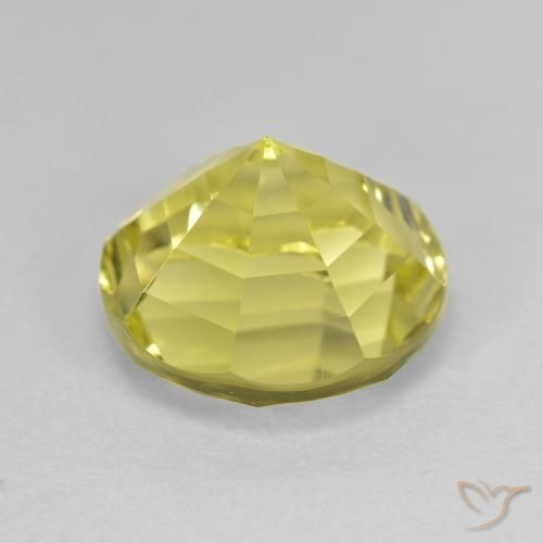 Cuarzo Amarillo verdoso natural de 6.17 ct, Redondo, VVS
