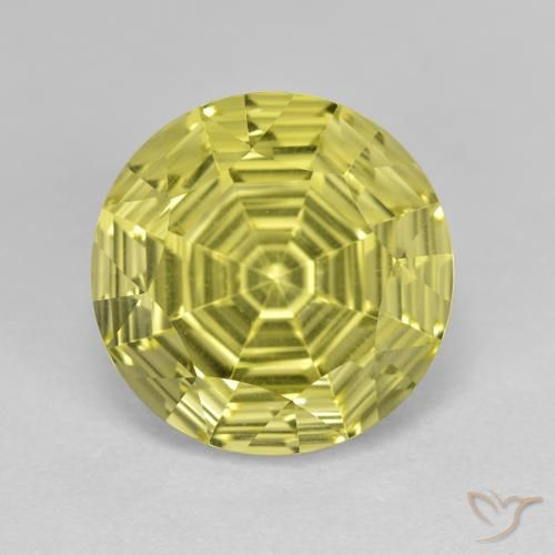 6.33ct Natural Amarillo claro Cuarzo, Redondo, VVS