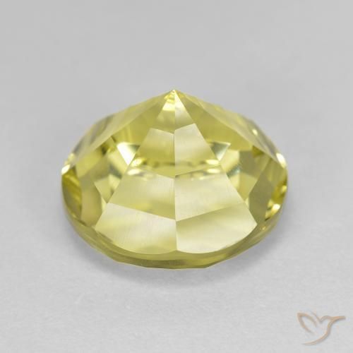 Cuarzo Amarillo claro natural de 6.33 ct, Redondo, VVS
