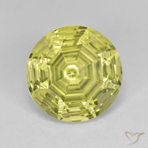 5.89ct Natural Amarillo limón Cuarzo, Redondo, VVS-VS