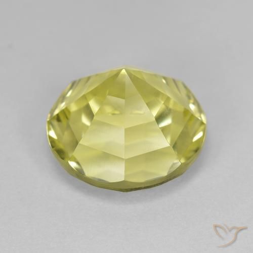 Cuarzo Amarillo limón natural de 5.89 ct, Redondo, VVS-VS