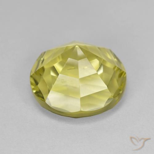 Cuarzo Amarillo claro natural de 5.82 ct, Redondo, VVS-VS
