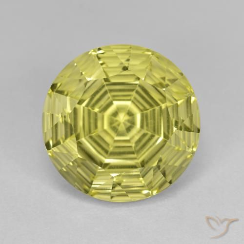 6.39ct Natural Amarillo limón Cuarzo, Redondo, VVS