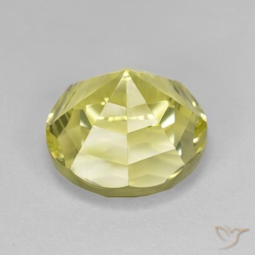 Cuarzo Amarillo limón natural de 6.39 ct, Redondo, VVS