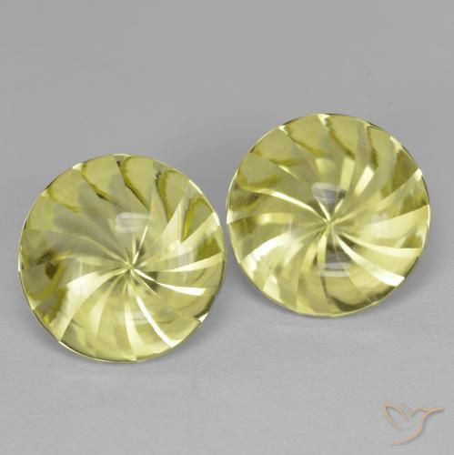 Gemas de Cuarzo Amarillo piña claro natural de 10.69 ct, Redondo, Transparente