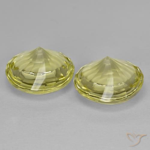 Gemas de Cuarzo Amarillo piña claro natural de 10.69 ct, Redondo, Transparente