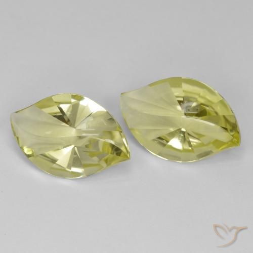 Gemas de Cuarzo Amarillo piña claro natural de 17.37 ct, Marquesa, Transparente