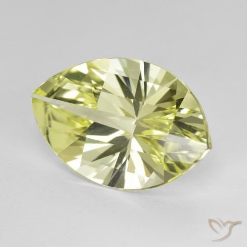 Cuarzo Amarillo claro medio natural de 9.27 ct, Marquesa, VVS-VS