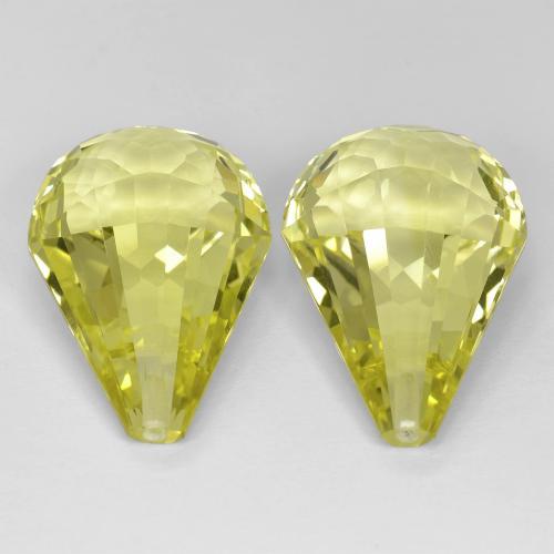 Gemas de Cuarzo Amarillo claro natural de 29.43 ct, Corte Briolette, VVS