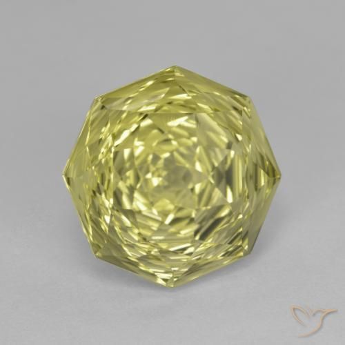Cuarzo Amarillo verdoso natural de 6.83 ct, Corte Octágono / Esmeralda, VVS