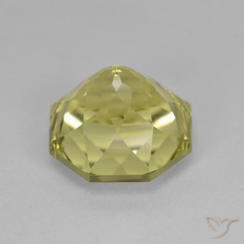 Cuarzo Amarillo verdoso natural de 6.83 ct, Corte Octágono / Esmeralda, VVS