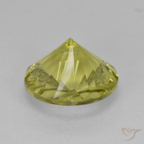 Cuarzo Amarillo limón natural de 4.90 ct, Redondo, VVS