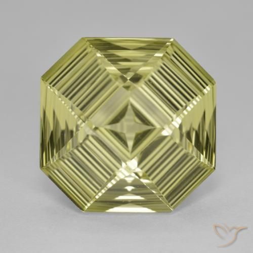 8.77ct Natural Amarillo verdoso Cuarzo, corte esmeralda, VVS