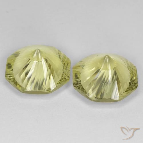 Gemas de Cuarzo Amarillo limón natural de 15.71 ct, Corte Octágono / Esmeralda, VVS