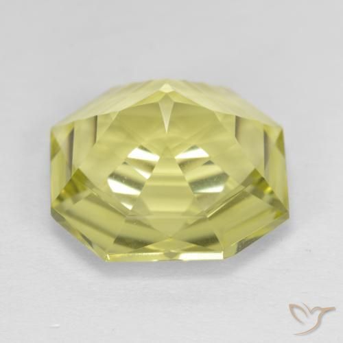 Cuarzo Amarillo medio natural de 9.12 ct, Corte Octágono / Esmeralda, VVS