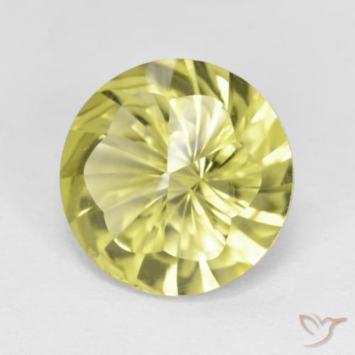Cuarzo Amarillo piña claro natural de 4.90 ct, Redondo, VVS