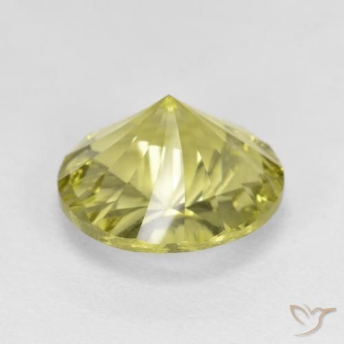 Cuarzo Amarillo piña claro natural de 4.90 ct, Redondo, VVS