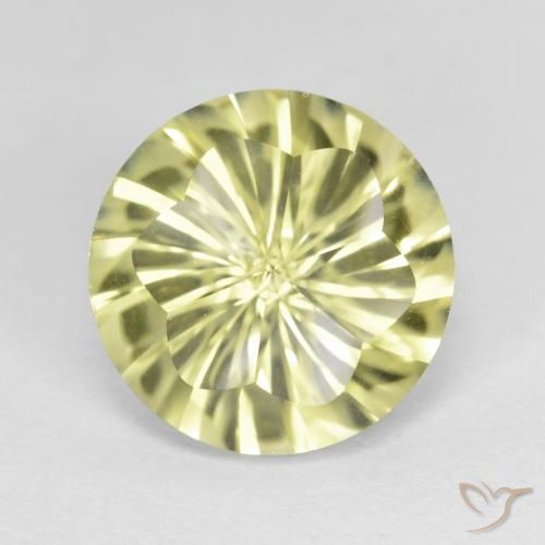 5.16ct Natural Amarillo claro medio Cuarzo, Redondo, VVS