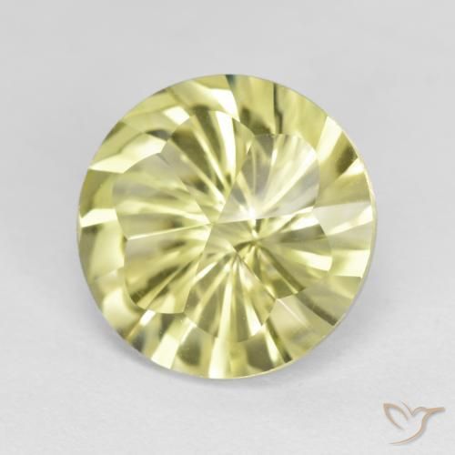 Cuarzo Amarillo claro medio natural de 5.16 ct, Redondo, VVS