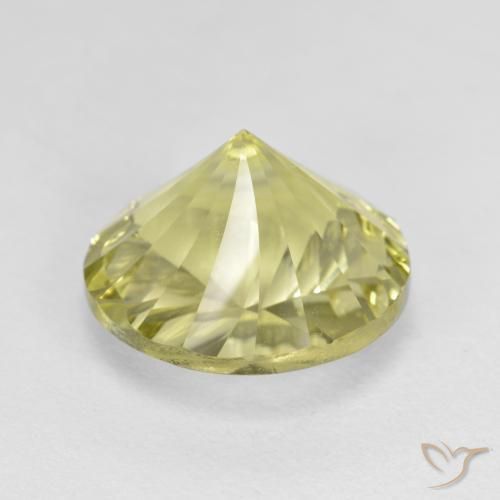 Cuarzo Amarillo claro medio natural de 5.16 ct, Redondo, VVS