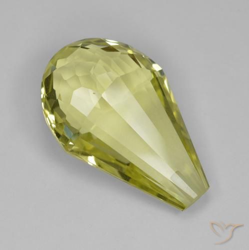 19.11ct Natural Amarillo claro Cuarzo, Corte Briolette, VVS-VS