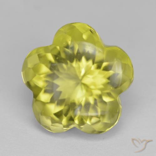 10.71ct Natural Amarillo piña claro Cuarzo, Corte Flor, Transparente