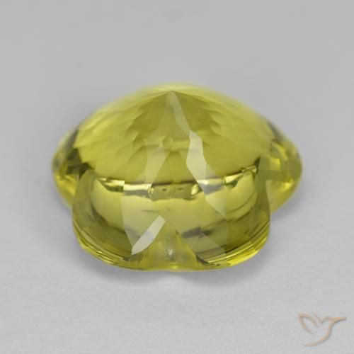 Cuarzo Amarillo piña claro natural de 10.71 ct, Corte Flor, Transparente