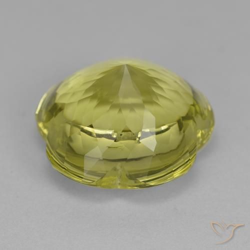 Cuarzo Amarillo limón natural de 11.31 ct, Corte Flor, Transparente