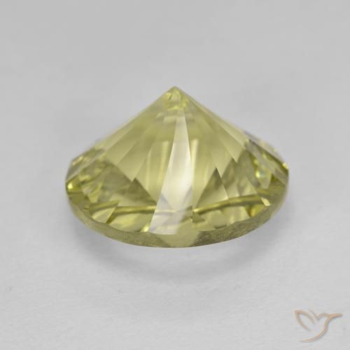 Cuarzo Amarillo medio natural de 4.91 ct, Redondo, VVS-VS