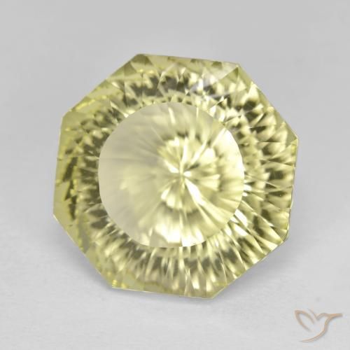 Cuarzo Amarillo limón natural de 8.57 ct, Corte Octágono / Esmeralda, VVS