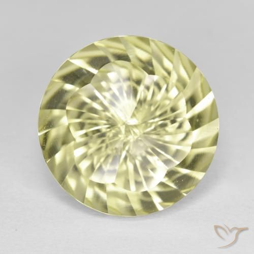 10.08ct Natural Amarillo claro medio Cuarzo, Redondo, VVS