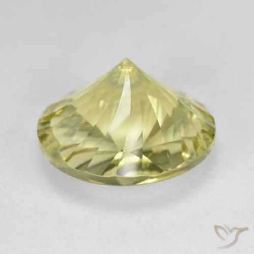 Cuarzo Amarillo claro medio natural de 10.08 ct, Redondo, VVS