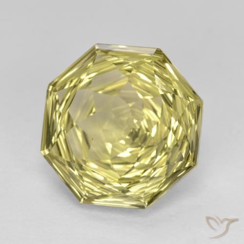 Cuarzo Amarillo piña claro natural de 5.68 ct, Corte Octágono / Esmeralda, VVS