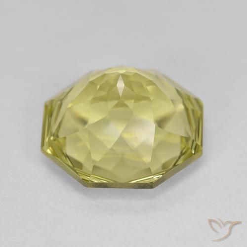 Cuarzo Amarillo claro medio natural de 5.79 ct, Corte Octágono / Esmeralda, VVS