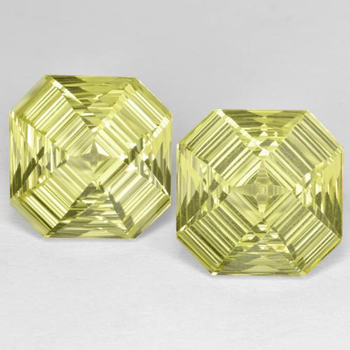 Gemas de Cuarzo Amarillo claro medio natural de 12.99 ct, corte esmeralda, VVS