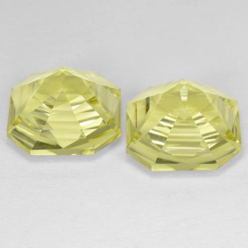 Gemas de Cuarzo Amarillo claro medio natural de 12.99 ct, corte esmeralda, VVS