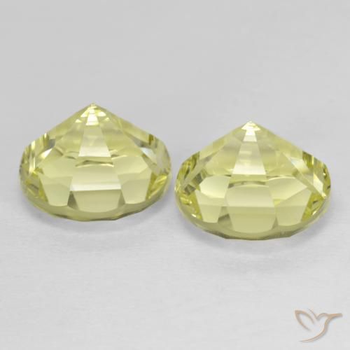 Gemas de Cuarzo Amarillo claro natural de 7.04 ct, Redondo, VVS-VS
