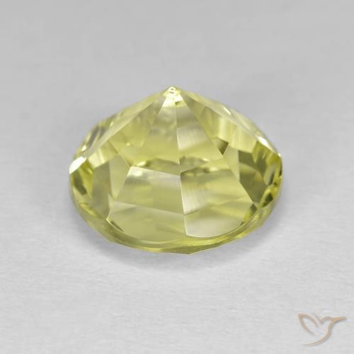 Cuarzo Amarillo verdoso natural de 3.62 ct, Corte Redondo, VVS-VS