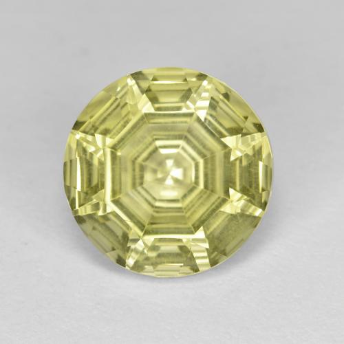 Cuarzo Amarillo medio natural de 3.51 ct, Corte Redondo, VVS