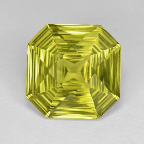 Cuarzo Amarillo medio natural de 5.92 ct, corte esmeralda, VVS