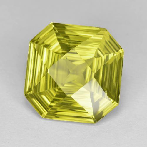 Cuarzo Amarillo medio natural de 5.92 ct, corte esmeralda, VVS