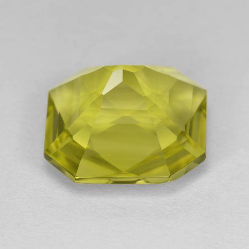 Cuarzo Amarillo medio natural de 5.92 ct, corte esmeralda, VVS